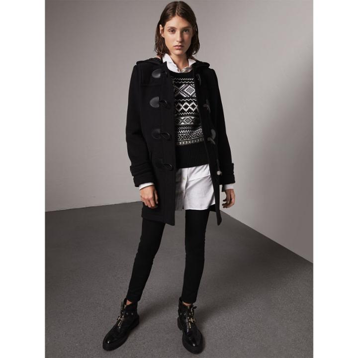Burberry Burberry The Mersey Duffle Coat, Size: 04, Black