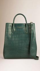 Burberry Burberry The Carryall In Alligator, Blue
