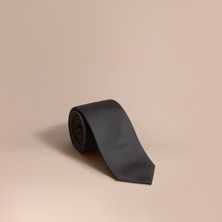 Burberry Burberry Modern Cut Silk Twill Tie, Black