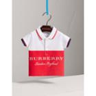 Burberry Burberry Tipped Cotton Piqu Polo Shirt, Size: 6m, Orange