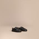 Burberry Burberry Brogue Detail Leather Trainers, Size: 9.5, Black