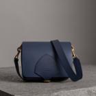 Burberry Burberry The Medium Square Satchel In Leather, Blue