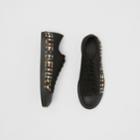 Burberry Burberry Vintage Check Logo Print Cotton Gabardine Sneakers, Size: 46, Black