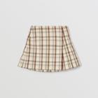 Burberry Burberry Childrens Logo Print Check Wool Pleated Skirt, Size: 6y