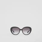 Burberry Burberry Monogram Motif Cat-eye Frame Sunglasses, Black