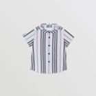 Burberry Burberry Childrens Short-sleeve Icon Stripe Cotton Poplin Shirt, Size: 2y, Blue