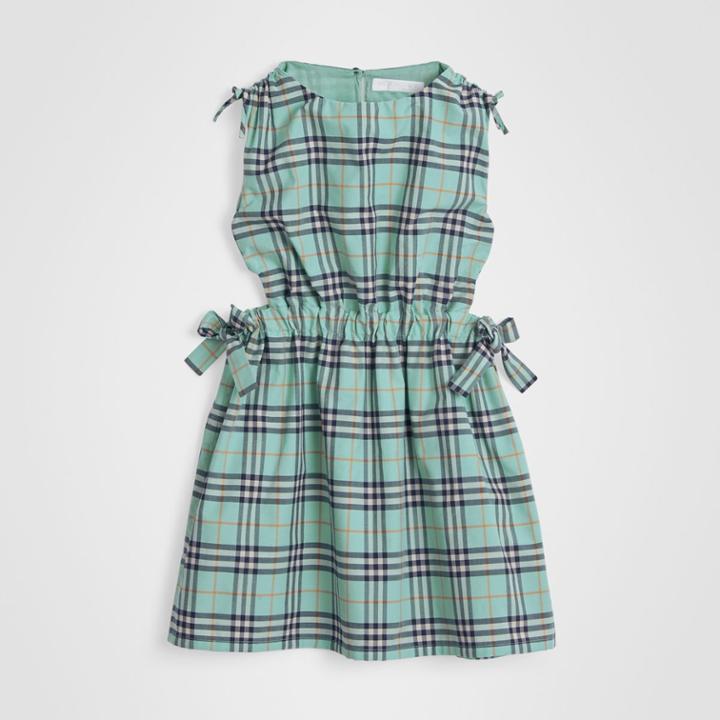 Burberry Burberry Childrens Tie Detail Check Cotton Dress, Size: 10y