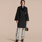 Burberry Bell-sleeved Wool Military Coat