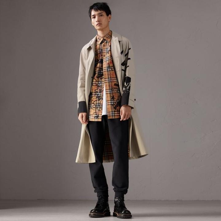 Burberry Burberry X Kris Wu Gabardine Car Coat, Size: 58sfcb, Beige