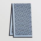 Burberry Burberry Monogram Print Lightweight Cotton Scarf, Blue