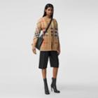 Burberry Burberry Check Technical Merino Wool Jacquard Cardigan, Size: Xs, Beige