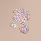 Burberry Burberry Heart And Check Cotton Dress And Bloomers, Size: 9m, Pink