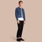 Burberry Burberry Zip-front Cropped Denim Jacket, Size: 34, Blue