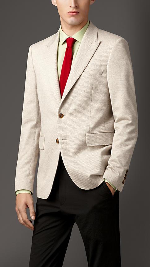 Burberry Slim Fit Textured Cotton Blazer