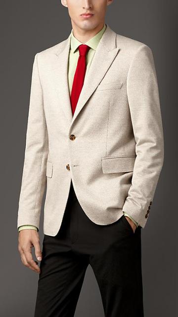 Burberry Slim Fit Textured Cotton Blazer