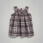 Burberry Burberry Gathered Scribble Check Print Silk Dress, Size: 12m, Black