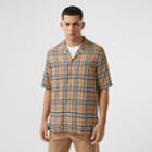 Burberry Burberry Short-sleeve Vintage Check Twill Shirt, Size: M, Beige
