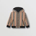 Burberry Burberry Childrens Reversible Icon Stripe Hooded Jacket, Size: 14y, Black