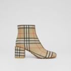 Burberry Burberry Vintage Check Block-heel Ankle Boots, Size: 35.5