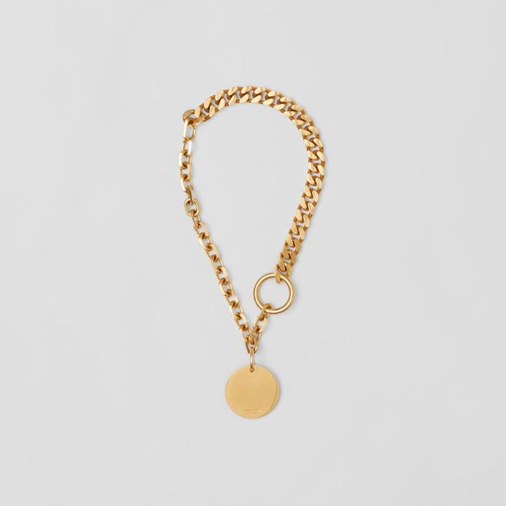 Burberry Burberry Gold-plated Medallion Chain-link Necklace