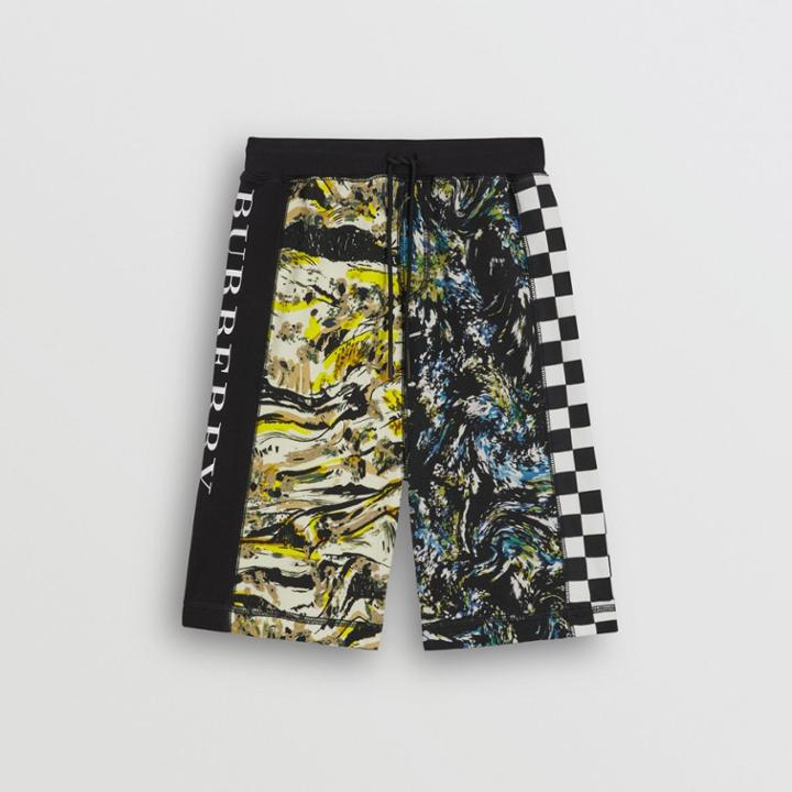 Burberry Burberry Childrens Graphic Print Cotton Drawcord Shorts, Size: 10y, Multicolour