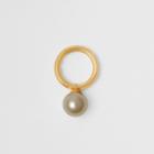 Burberry Burberry Faux Pearl Charm Gold-plated Ring, Size: S, White