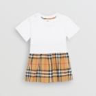 Burberry Burberry Childrens Vintage Check Cotton Dress With Bloomers, Size: 6m, White