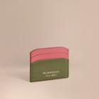 Burberry Burberry Two-tone Trench Leather Card Case, Green