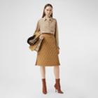 Burberry Burberry Diamond Quilted Twill A-line Skirt, Size: 04, Brown