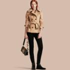 Burberry Burberry Detachable Fur Trim Skirted Wool Jacket, Size: 10, Brown