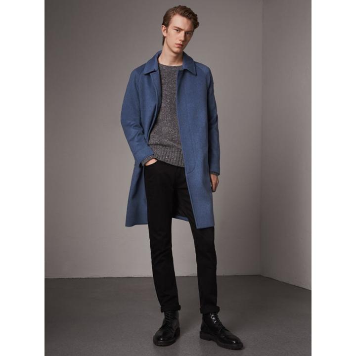 Burberry Burberry Cashmere Car Coat, Size: 40, Blue