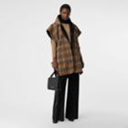 Burberry Burberry Reversible Vintage Check Hooded Poncho, Size: M/l, Black