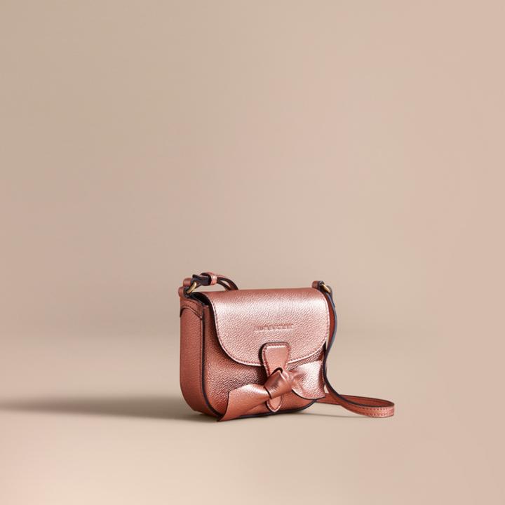 Burberry Burberry Metallic Leather Crossbody Bag, Red