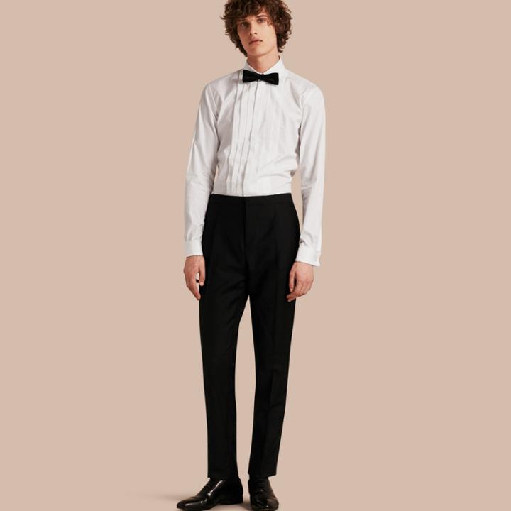 Burberry Burberry Modern Fit Wool Mohair Tuxedo Trousers, Size: 42, Black