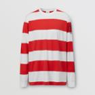 Burberry Burberry Long-sleeve Striped Cotton Oversized Top, Size: M