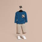 Burberry Burberry Long-sleeve Check Pocket Cotton T-shirt, Size: 12m, Blue