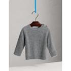 Burberry Burberry Check Detail Cashmere Sweater, Size: 2y, Grey