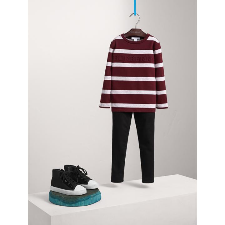 Burberry Burberry Long-sleeve Striped Cotton T-shirt, Size: 14y, Red