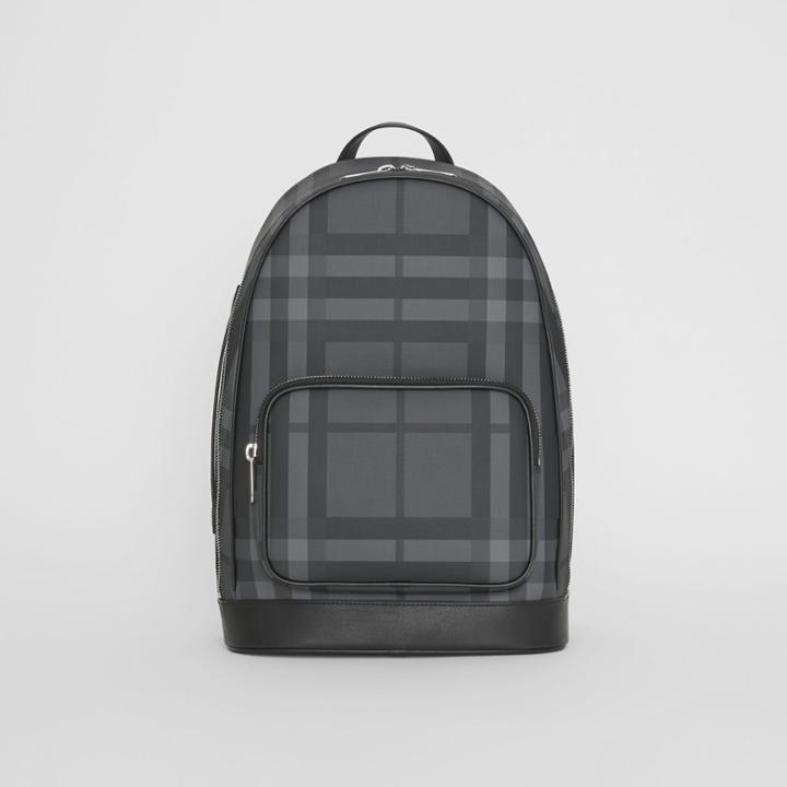 Burberry Burberry London Check And Leather Backpack, Grey