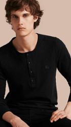 Burberry Ribbed Cotton Wool Henley Top