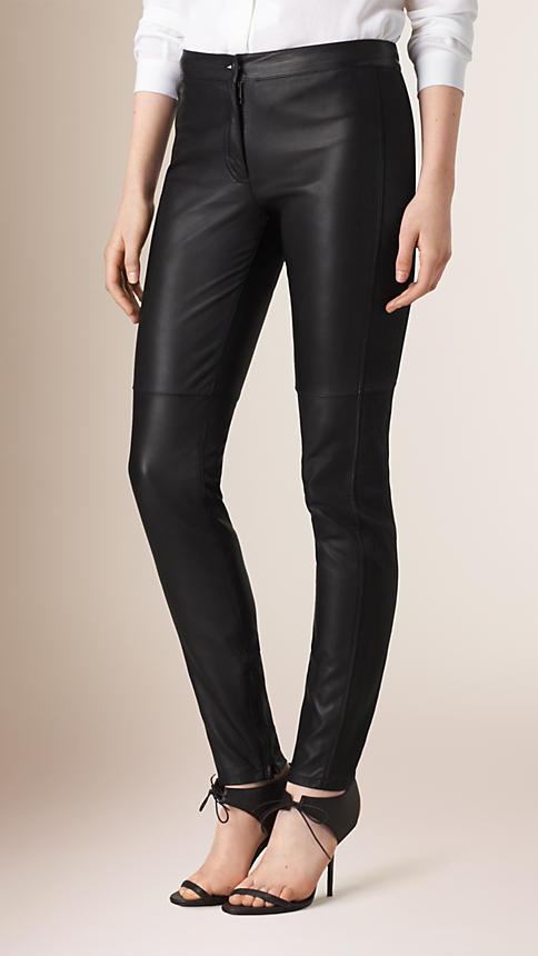 Burberry Panelled Lambskin Trousers
