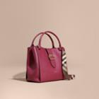 Burberry Burberry The Large Buckle Tote In Grainy Leather, Purple