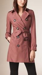Burberry Burberry Silk Wool Trench Coat, Size: 04, Pink
