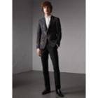 Burberry Burberry Slim Fit Beasts Technical Silk Jacquard Tailored Jacket, Size: 38r, Blue