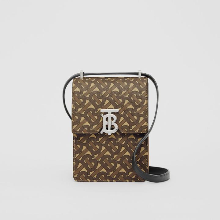 Burberry Burberry Monogram Print E-canvas Robin Bag, Brown