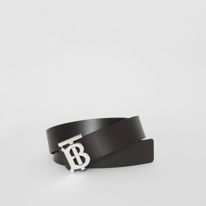 Burberry Burberry Reversible Monogram Motif Leather Belt, Size: 90, Black/malt Brown