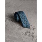 Burberry Burberry Slim Cut Tiled Floral Silk Jacquard Tie, Blue