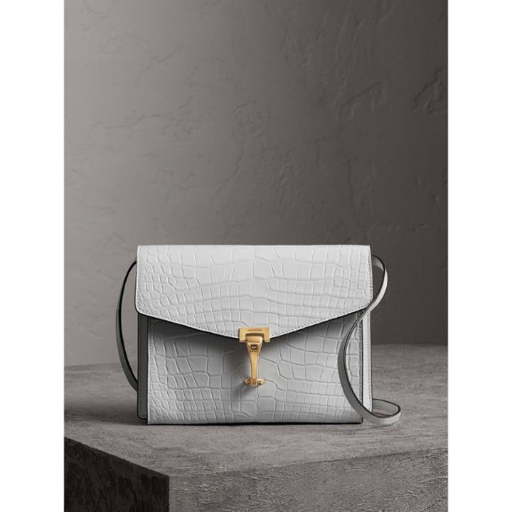 Burberry Burberry Small Alligator Crossbody Bag, White