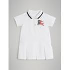 Burberry Burberry Childrens Tape Detail Cotton Piqu Polo Dress, Size: 12m, White