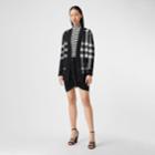 Burberry Burberry Deer Motif Check Wool Blend Jacquard Cardigan, Size: Xs, Black